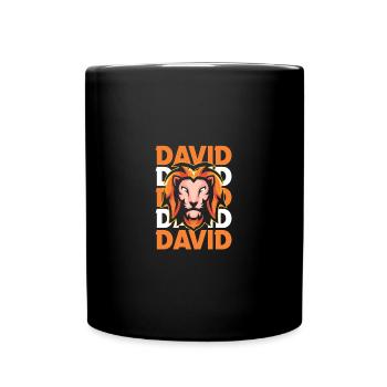 Löwe David - Tasse einfarbig - Schwarz - Vorne