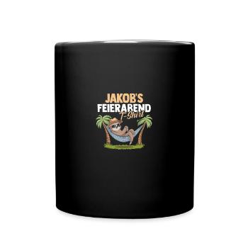 Sloth Jakob - Full Colour Mug - black - Front
