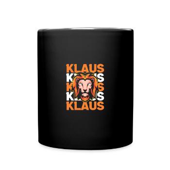 Löwe Klaus - Tasse einfarbig - Schwarz - Vorne