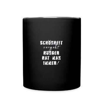 schönheit,hunger,kochschürze,koch,weiss - Tasse einfarbig - Schwarz - Vorne