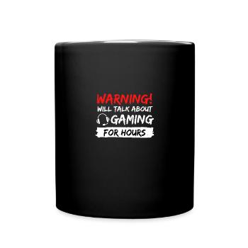 gamer gaming gamble gift idea saying - Full Colour Mug - black - Front