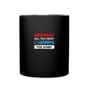 gamer gaming gamble gift idea saying - Full Colour Mug - black - Front