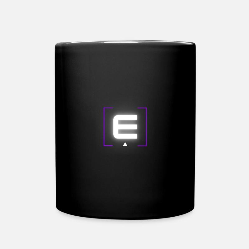 Buchstabe "E" - Tasse einfarbig - Schwarz