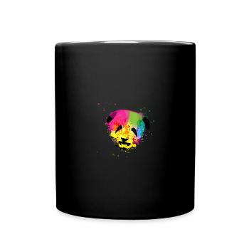 Panda,pandabär,bär, Graffiti,bunt - Tasse einfarbig - Schwarz - Vorne