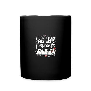 Klavierspieler Pianisten, Nein mein Improvisation - Tasse einfarbig - Schwarz - Vorne