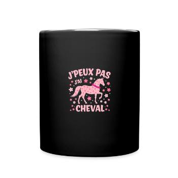 J'Peux Pas J'Ai Cheval Rose - Mug uni - noir - Devant