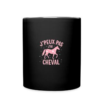 J'Peux Pas J'Ai Cheval Rose - équitation - Tasse einfarbig - Schwarz - Vorne