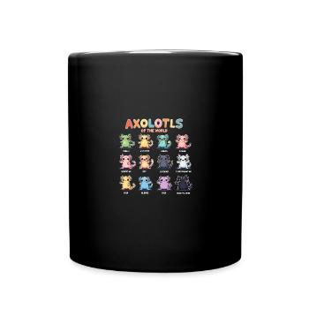 Axolotls du monde Kawaii Types d’axolotls - Mug uni - noir - Devant