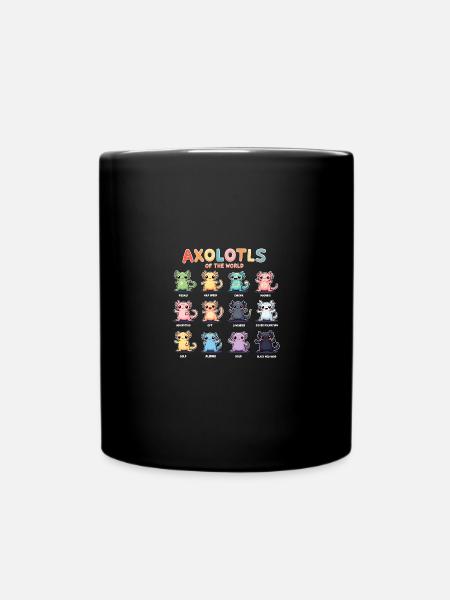 Axolotls Of The World Kawaii Arten von Axolotl - Tasse einfarbig - Schwarz