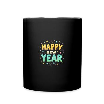 Happy New Year Halloween Design for Ladies - Full Colour Mug - black - Front