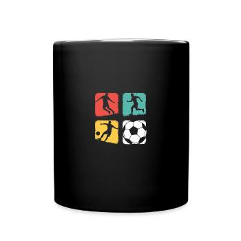 Fussball Design - Junge & Mädchen - Tasse einfarbig - Schwarz - Vorne
