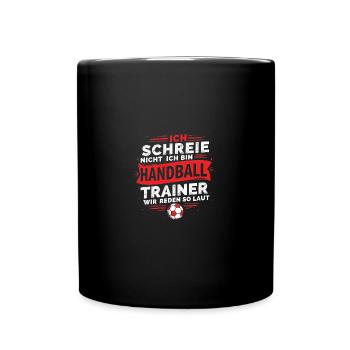Hallen Sport Trainer Handballverein - Handball - Tasse einfarbig - Schwarz - Vorne