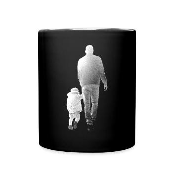 Papa Tochter Kind Liebe Love Familie Stolz - Tasse einfarbig - Schwarz - Vorne