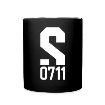 S 0711 | STUTTGART - Tasse einfarbig - Schwarz - Vorne