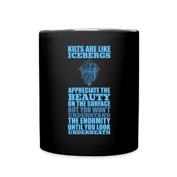 Schottischer Kilt Tracht - Schottenrock Schottland - Tasse einfarbig - Schwarz - Vorne