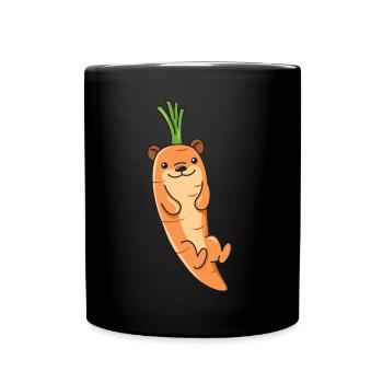 Otter-Möhren-Design für Otter-Liebhaber - Tasse einfarbig - Schwarz - Vorne