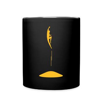 Jumping person on trampoline - Full Colour Mug - black - Front