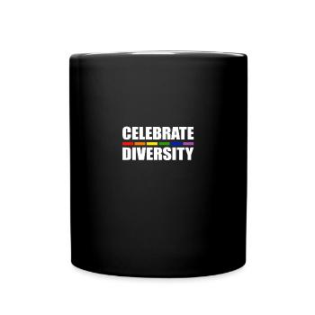 Celebrate Diversity LGBT CSD Gay Pride - Full Colour Mug - black - Front