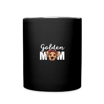 Golden Retriever Mama Goldie Labrador Hundefreund - Tasse einfarbig - Schwarz - Vorne