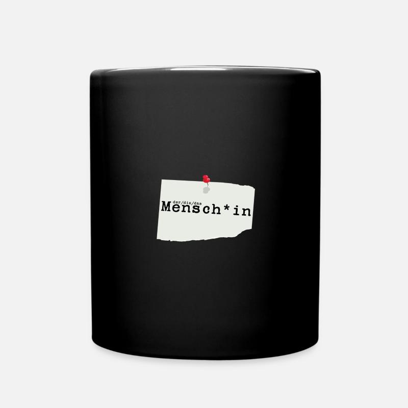 menschin hell - Tasse einfarbig - Schwarz