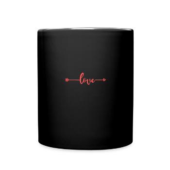 herz love liebe geschenk idee - Tasse einfarbig - Schwarz - Vorne