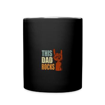 This Dad Rocks Rock n Roll for Daddy for Father's Day - Full Colour Mug - black - Front
