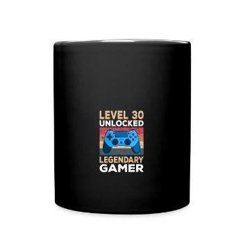 Level 30 Unlocked 30. Geburtstag Gamer - Tasse einfarbig - Schwarz - Vorne