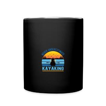 Kajak Kayak Kayaking Retro Vintage Sunset Paddling - Full Colour Mug - black - Front