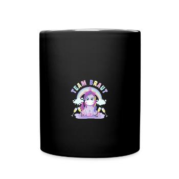 Team Braut Team Bride Junggesellinnenabschied JGA - Tasse einfarbig - Schwarz - Vorne
