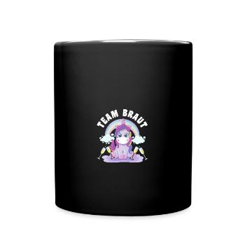 Team Braut Team Bride Junggesellinnenabschied JGA - Tasse einfarbig - Schwarz - Vorne
