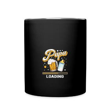 Papa Loading Père Pères Buveur de bière Fête des pères - Mug uni - noir - Devant