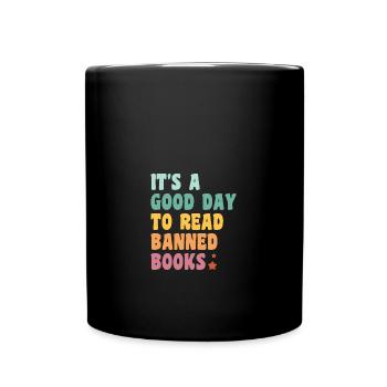 Books Book Reading Reading Bookworm Bookworm Bookaholic - Full Colour Mug - black - Front