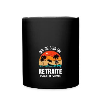 je suis un retraité - Mug uni - noir - Devant