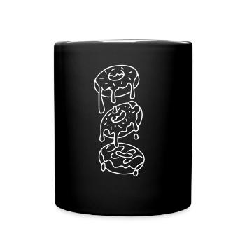 Donut Emoji Donuts Sticker Sketch White - Full Colour Mug - black - Front