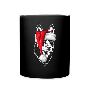 Santa Australian Kelpie Weihnachten Hunde Wilsigns - Tasse einfarbig - Schwarz - Vorne