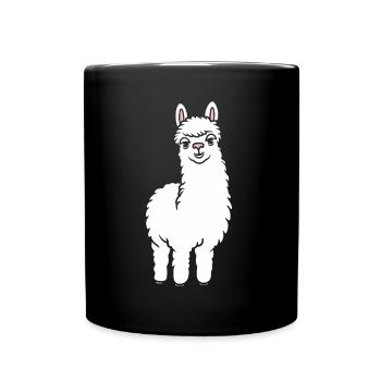 Cute little llama humor - Full Colour Mug - black - Front