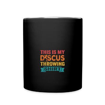 Diskus Athlete Vintage Retro Discus Werfer - Tasse einfarbig - Schwarz - Vorne