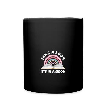 Books Book Reading Reading Bookworm Bookworm Bookaholic - Full Colour Mug - black - Front