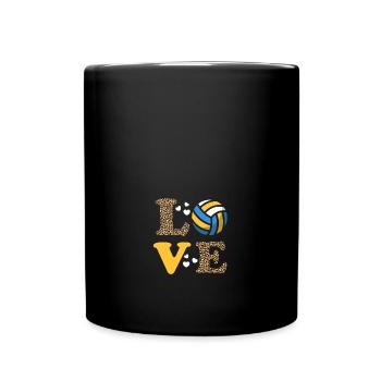 Femmes Mignonnes Amour Volleyball Léopard Imprimé - Mug uni - noir - Devant