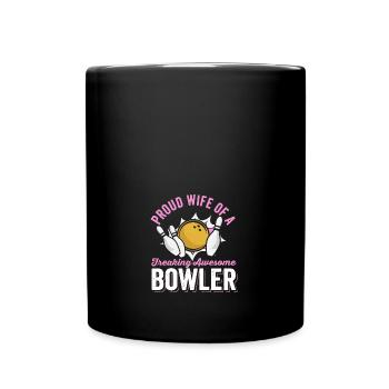 Fière épouse d’un bowler génial et effrayant drôle - Mug uni - noir - Devant