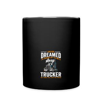 Drôle de camionnage, je grandirais pour devenir un camionneur sexy - Mug uni - noir - Devant