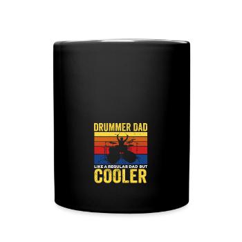 Drôle de batteur papa comme un papa ordinaire mais plus cool - Mug uni - noir - Devant