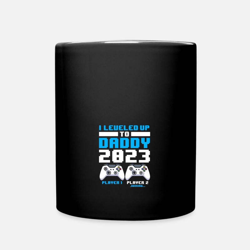 I Leveled Up To Daddy 2023 Soon To Be Dad Fathers - Full Colour Mug - black