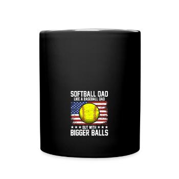 Funny Softball Dad Like A Baseball Dad US Flag - Tasse einfarbig - Schwarz - Vorne