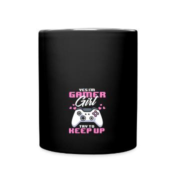 Oui je suis une fille de jeu drôle vidéo Gamer Girls - Mug uni - noir - Devant