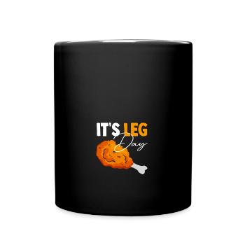 It's Leg Day Turkey Legs Thanksgiving Funny - Full Colour Mug - black - Front