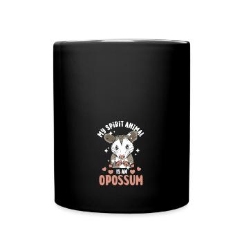 Funny Opossum My Spirit Animal Is A Opossum - Full Colour Mug - black - Front