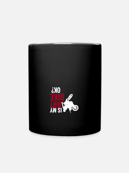 Motocross Upside Down Is my Dirt Bike Funny Dirt - Full Colour Mug - black