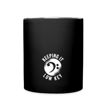 Retro Bass Clef Music Keeping It Low Key Funny - Tasse einfarbig - Schwarz - Vorne
