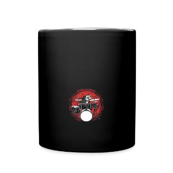 Drummer Possum Funny Drumming Playing Drums - Full Colour Mug - black - Front